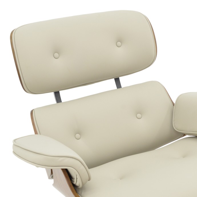JENNA ΠΟΛΥΘΡΟΝΑ-ΥΠΟΠΟΔΙΟ RELAX 82X92X82ΕΚ ΜΠΕΖ PU- PLYWOOD ΚΑΡΥΔΙ-ΒΑΣΗ ΧΡΩΜΙΟΥ 