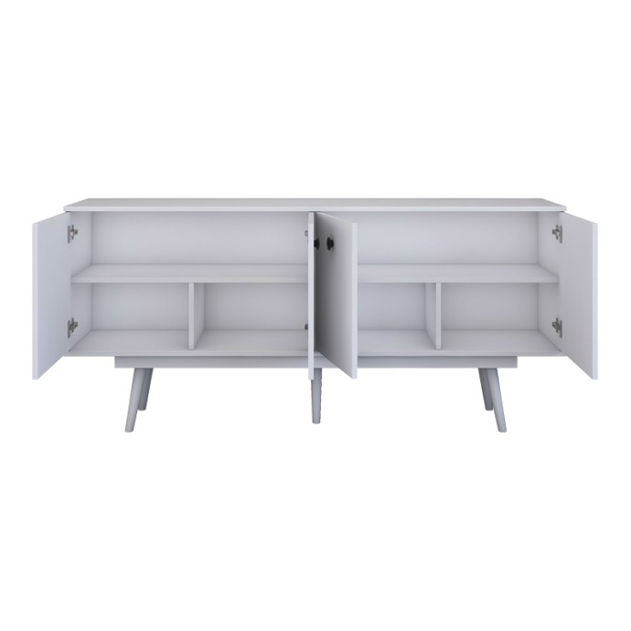 SALONDE ΜΠΟΥΦΕΣ ΛΕΥΚΟ ΜΕΛΑΜΙΝΗΣ-ΛΕΥΚΟ PP ΠΟΔΙ 180X40X82.6ΕΚ