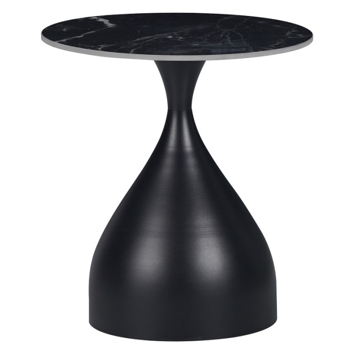 KIRKENE ΒΟΗΘΗΤΙΚΑ ΤΡΑΠΕΖΙΑ SINTERED STONE ΣΕ ΑΠΟΧΡΩΣΗ ΜΑΥΡΟ ΜΑΡΜΑΡΟΥ ΜΕ ΜΑΥΡΟ ΜΕΤΑΛΛΟ 2ΤΕΜ