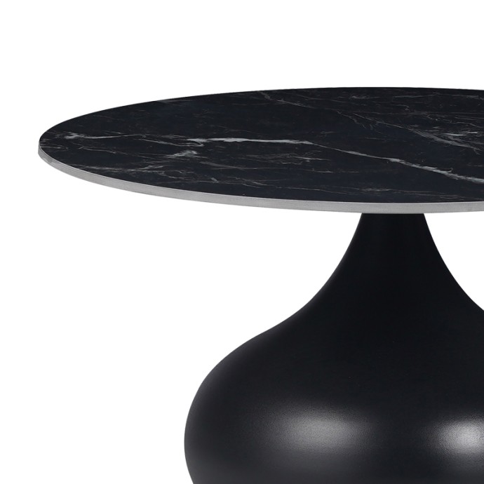 KIRKENE ΒΟΗΘΗΤΙΚΑ ΤΡΑΠΕΖΙΑ SINTERED STONE ΣΕ ΑΠΟΧΡΩΣΗ ΜΑΥΡΟ ΜΑΡΜΑΡΟΥ ΜΕ ΜΑΥΡΟ ΜΕΤΑΛΛΟ 2ΤΕΜ