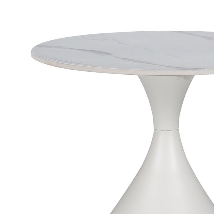KIRKENE ΒΟΗΘΗΤΙΚΑ ΤΡΑΠΕΖΙΑ SINTERED STONE ΣΕ ΑΠΟΧΡΩΣΗ ΛΕΥΚΟ ΜΑΡΜΑΡΟΥ ΜΕ ΛΕΥΚΟ ΜΕΤΑΛΛΟ 2ΤΕΜ