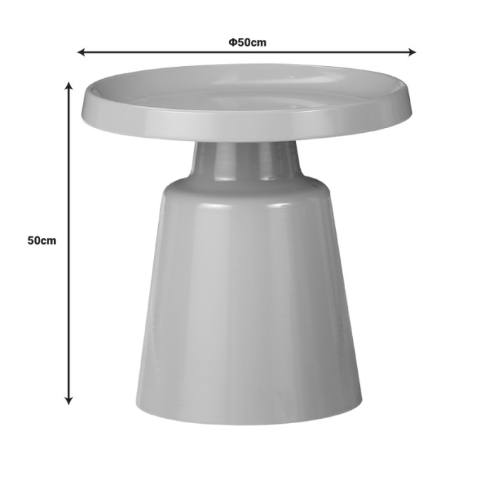 GINOZE ΒΟΗΘΗΤΙΚΟ ΤΡΑΠΕΖΙ CAPPUCCINO ΜΕΤΑΛΛΟ Φ50X50ΕΚ