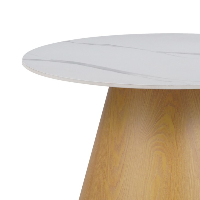 SOLEIRE ΒΟΗΘΗΤΙΚΟ ΤΡΑΠΕΖΙ ΛΕΥΚΟ ΜΑΡΜΑΡΟΥ SINTERED STONE Φ70X40ΕΚ