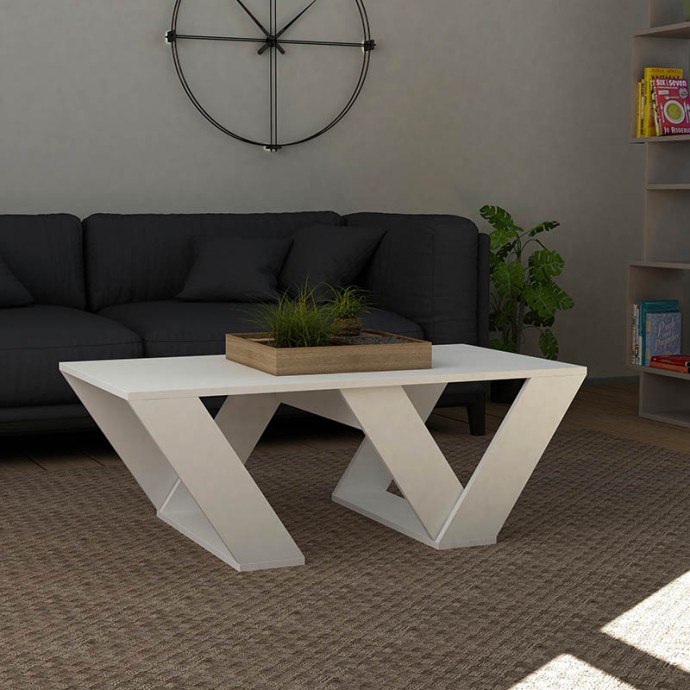 PIPRA ΤΡΑΠΕΖΙ ΣΑΛΟΝΙΟΥ ΣΕ ΧΡΩΜΑ ΛΕΥΚΟ 110X60X40