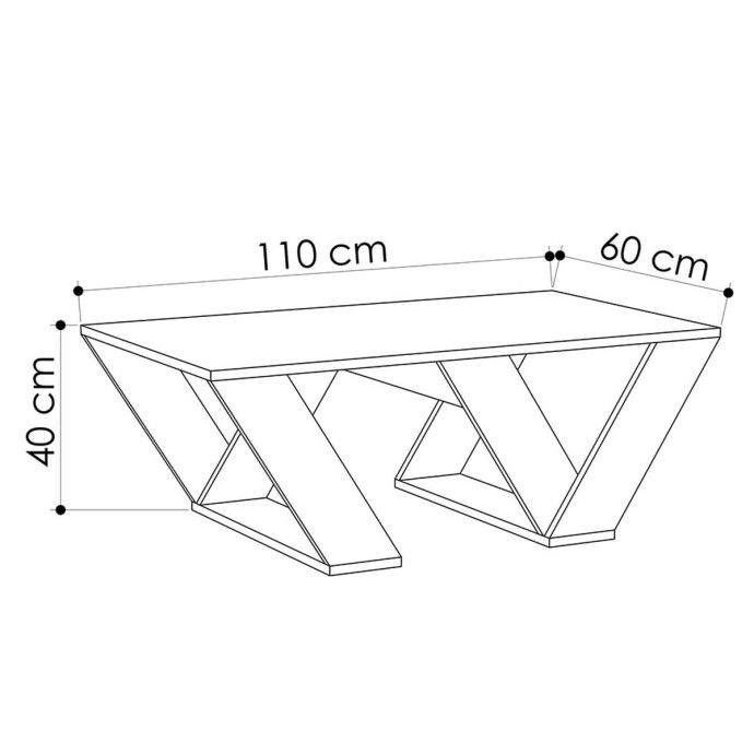 PIPRA ΤΡΑΠΕΖΙ ΣΑΛΟΝΙΟΥ ΣΕ ΧΡΩΜΑ ΛΕΥΚΟ 110X60X40