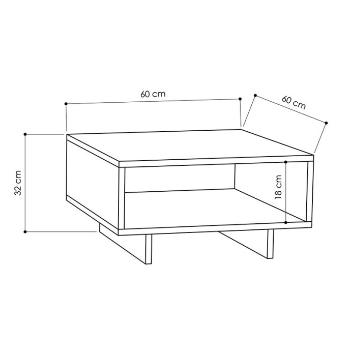 HOLA ΤΡΑΠΕΖΙ ΣΑΛΟΝΙΟΥ ΑΝΘΡΑΚΙ 60X60X32ΕΚ