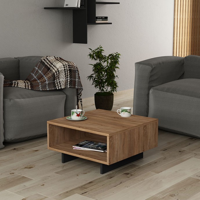 HOLA ΤΡΑΠΕΖΙ ΣΑΛΟΝΙΟΥ ΦΥΣΙΚΟ-ΑΝΘΡΑΚΙ 60X60X32ΕΚ