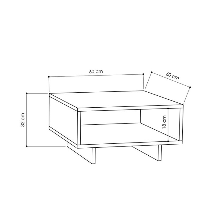 HOLA ΤΡΑΠΕΖΙ ΣΑΛΟΝΙΟΥ ΦΥΣΙΚΟ-ΑΝΘΡΑΚΙ 60X60X32ΕΚ