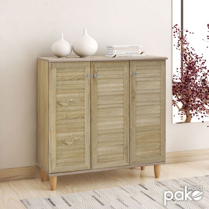 ΠΑΠΟΥΤΣΟΘΗΚΗ-ΝΤΟΥΛΑΠΙ SANTO 89,5x34,5x91,5 εκ 16 ΖΕΥΓΩΝ ΧΡΩΜΑ SONOMA