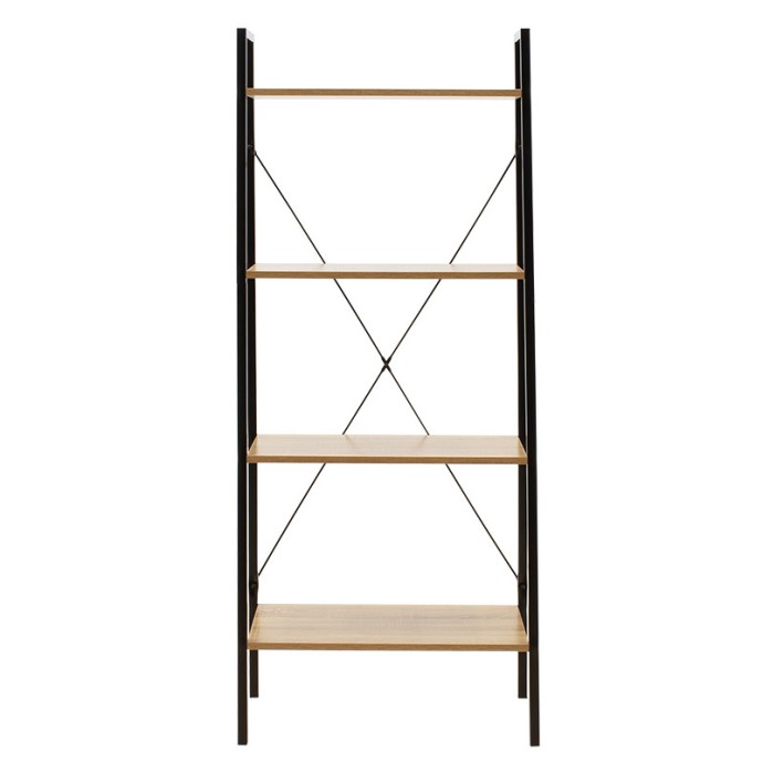 ΒΙΒΛΙΟΘΗΚΗ RAMON 60x23x145,5εκ ΦΥΣΙΚΟ-ΜΑΥΡΟ 
