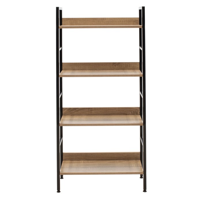 RAMON ΒΙΒΛΙΟΘΗΚΗ 60x28x125,5εκ ΦΥΣΙΚΟ-ΜΑΥΡΟ 