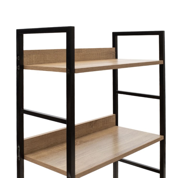 RAMON ΒΙΒΛΙΟΘΗΚΗ 60x28x125,5εκ ΦΥΣΙΚΟ-ΜΑΥΡΟ 