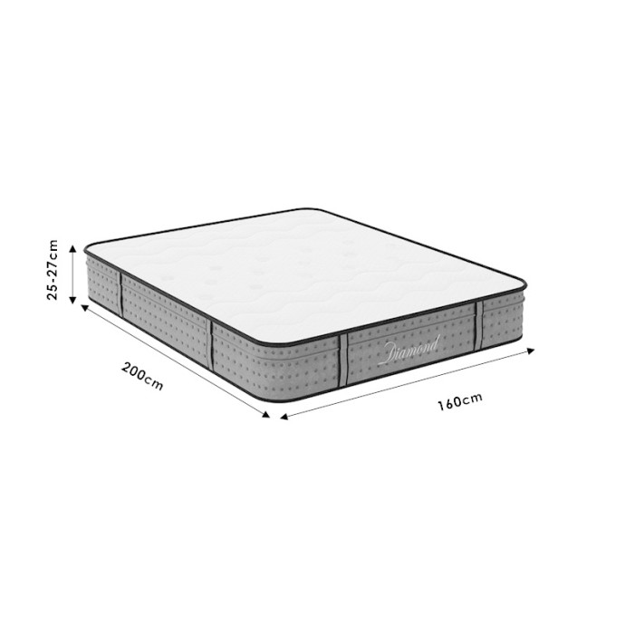 ΣΤΡΩΜΑ DIAMOND 160X200ΕΚ POCKET SPRING+ GEL MEMORY FOAM 25-27CM 