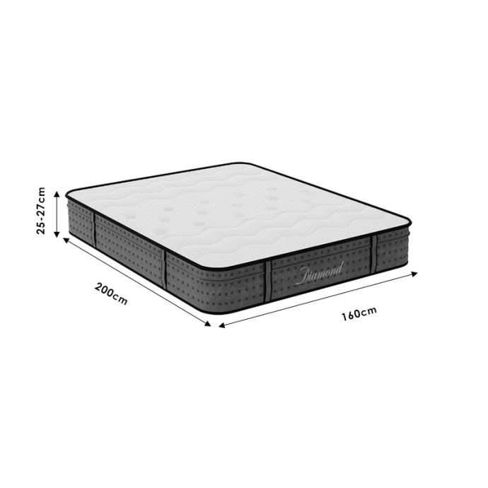 ΣΤΡΩΜΑ DIAMOND 160X200ΕΚ POCKET SPRING+ GEL MEMORY FOAM 25-27CM 