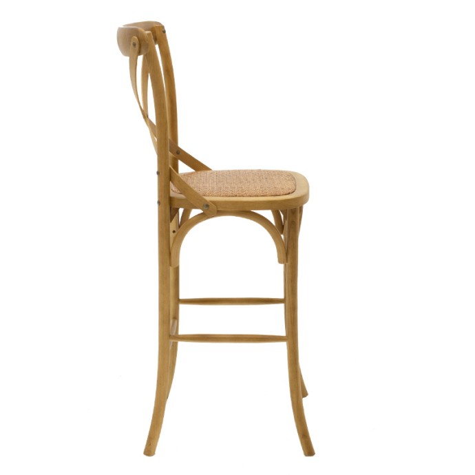 REID ΣΚΑΜΠΟ ΜΠΑΡ 45x52x116εκ ΞΥΛΟ SONOMA-ΕΔΡΑ ΚΑΦΕ RATTAN