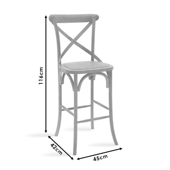 REID ΣΚΑΜΠΟ ΜΠΑΡ 45x52x116εκ ΞΥΛΟ SONOMA-ΕΔΡΑ ΚΑΦΕ RATTAN