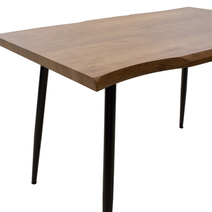 NEVE ΤΡΑΠΕΖΙ MDF ΚΑΡΥΔΙ-ΠΟΔΙ ΜΕΤΑΛΛΙΚΟ ΜΑΥΡΟ 120X80X75ΕΚ