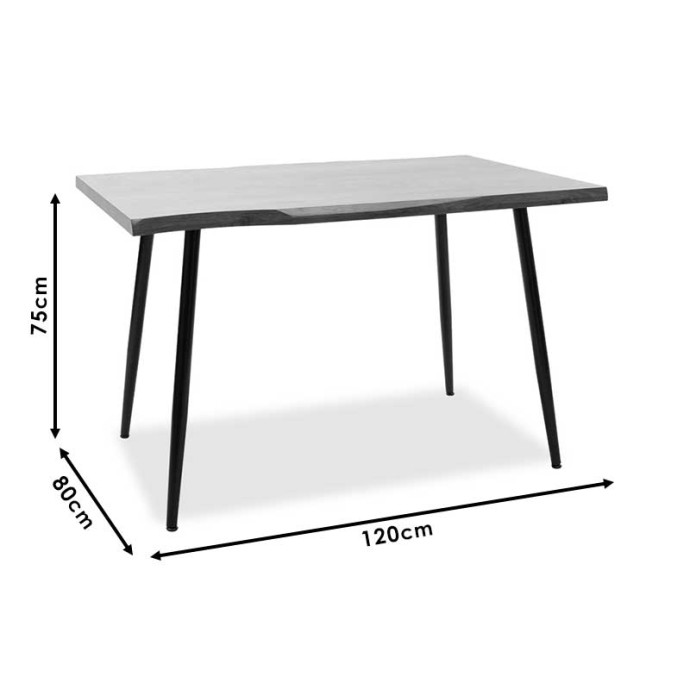 NEVE ΤΡΑΠΕΖΙ MDF ΚΑΡΥΔΙ-ΠΟΔΙ ΜΕΤΑΛΛΙΚΟ ΜΑΥΡΟ 120X80X75ΕΚ
