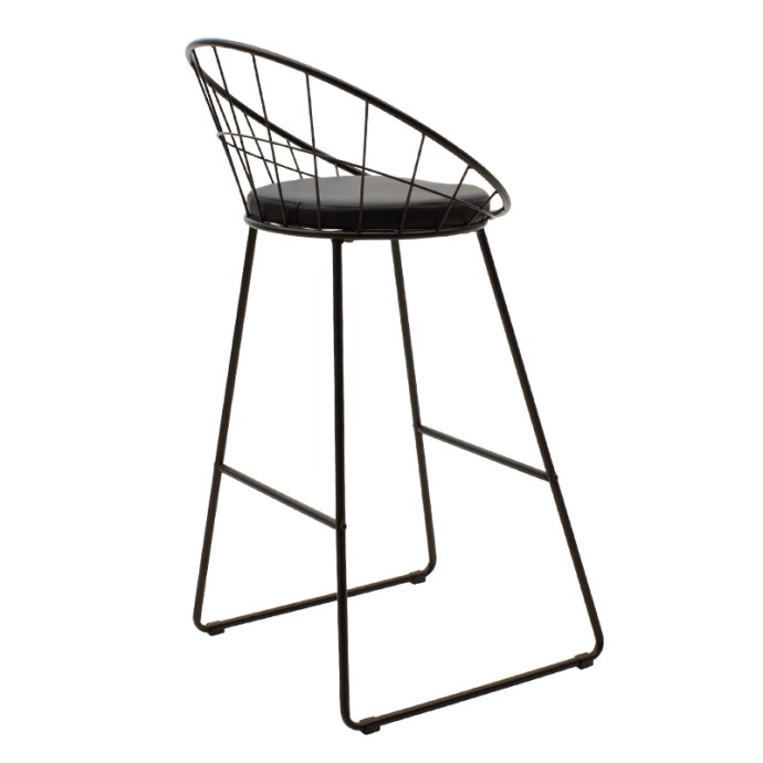 SETH ΣΚΑΜΠΟ ΜΠΑΡ 52x52xY99cm ΜΕΤΑΛΛΟ ΜΑΥΡΟ-ΜΑΞΙΛΑΡΙ PVC ΜΑΥΡΟ