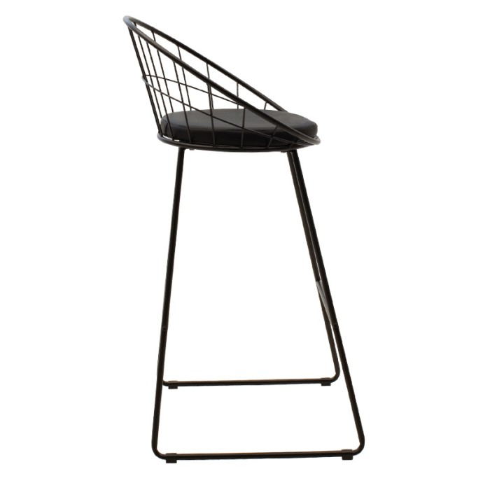 SETH ΣΚΑΜΠΟ ΜΠΑΡ 52x52xY99cm ΜΕΤΑΛΛΟ ΜΑΥΡΟ-ΜΑΞΙΛΑΡΙ PVC ΜΑΥΡΟ