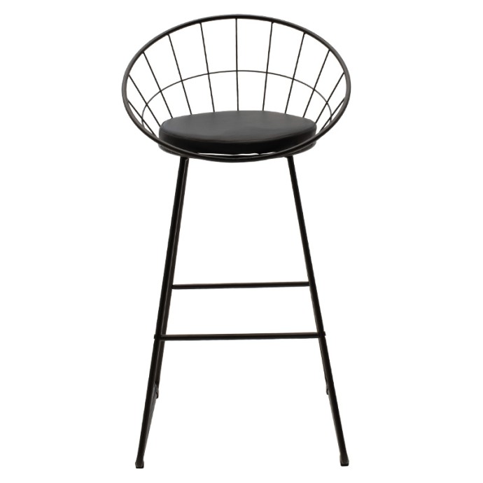 SETH ΣΚΑΜΠΟ ΜΠΑΡ 52x52xY99cm ΜΕΤΑΛΛΟ ΜΑΥΡΟ-ΜΑΞΙΛΑΡΙ PVC ΜΑΥΡΟ