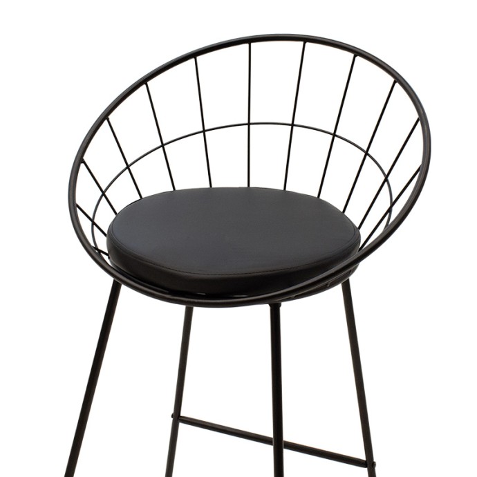 SETH ΣΚΑΜΠΟ ΜΠΑΡ 52x52xY99cm ΜΕΤΑΛΛΟ ΜΑΥΡΟ-ΜΑΞΙΛΑΡΙ PVC ΜΑΥΡΟ