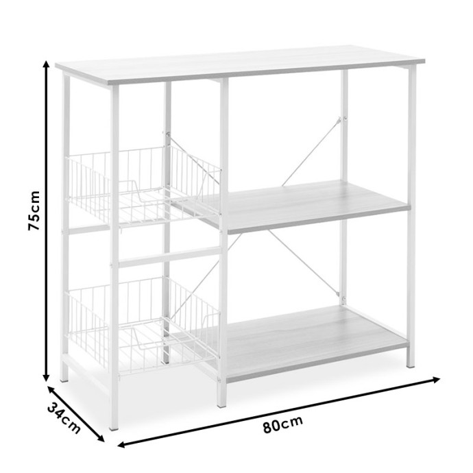 ΕΠΙΔΑΠΕΔΙΑ ΡΑΦΙΕΡΑ MDF  NOON 80x34x75εκ ΧΡΩΜΑ ΦΥΣΙΚΟ-ΛΕΥΚΟ