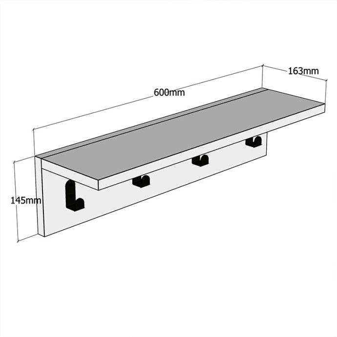 MULAN ΚΡΕΜΑΣΤΡΑ 60x16x14.5εκ ΧΡΩΜΑ ΛΕΥΚΟ