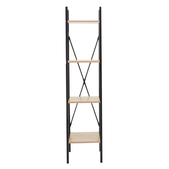 RAMON ΒΙΒΛΙΟΘΗΚΗ  34x32,5x148εκ ΦΥΣΙΚΟ-ΜΑΥΡΟ