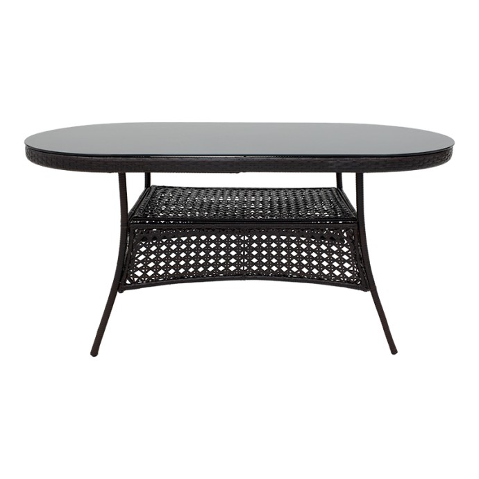 CELLIN ΤΡΑΠΕΖΙ ΜΕΤΑΛΛΟ-PE RATTAN ΚΑΦΕ 160X80X77ΕΚ