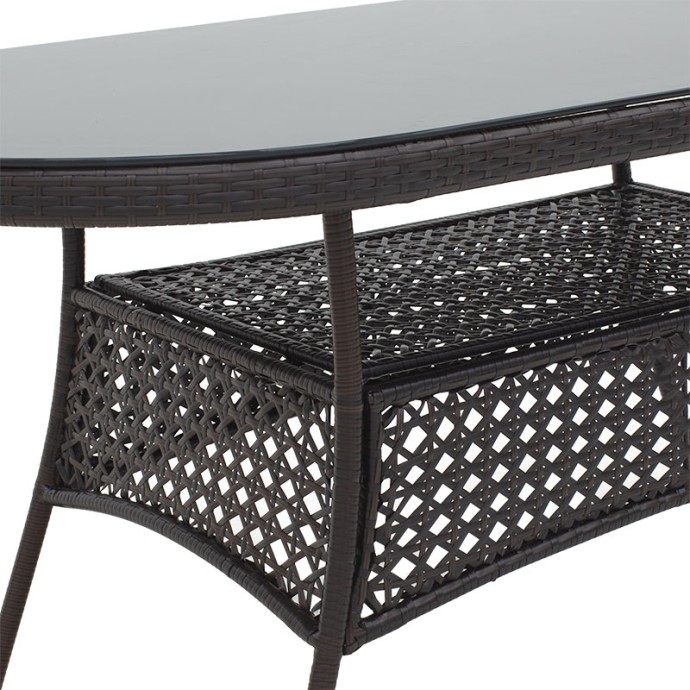 CELLIN ΤΡΑΠΕΖΙ ΜΕΤΑΛΛΟ-PE RATTAN ΚΑΦΕ 160X80X77ΕΚ