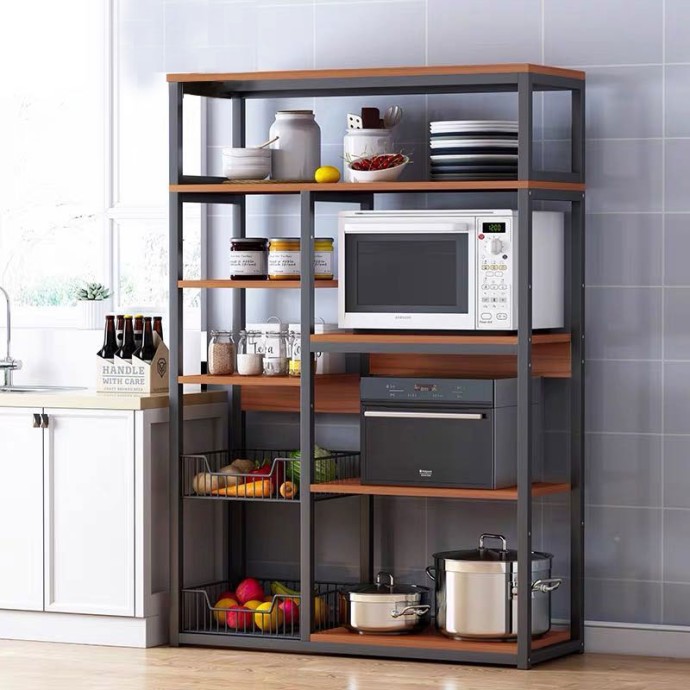 LEENA ΡΑΦΙΕΡΑ ΕΠΙΔΑΠΕΔΙΑ 80x30x142εκ ΜΕΤΑΛΛΟ ΚΑΡΥΔΙ-ΜΑΥΡΟ 