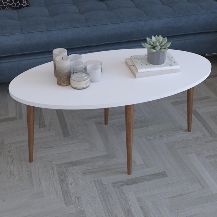 BARTON ΤΡΑΠΕΖΙ ΣΑΛΟΝΙΟΥ ΛΕΥΚΟ-ΚΑΦΕ 90X45X40ΕΚ