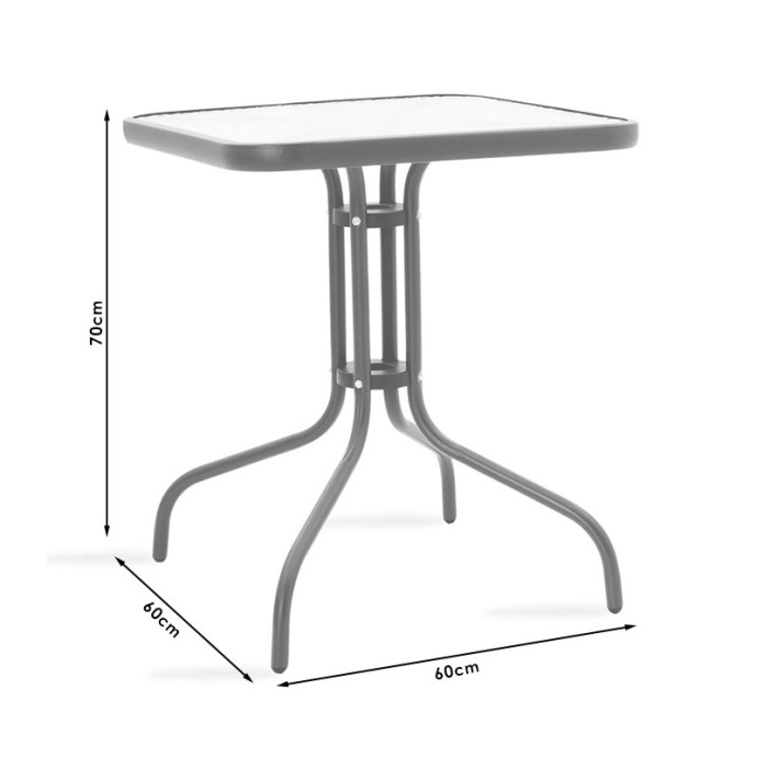 WATSON-CALAN ΤΡΑΠΕΖΑΡΙΑ ΣΕΤ 3ΤΕΜ ΜΕΤΑΛΛΟ-TEXTILENE ΚΑΦΕ 60X60X70ΕΚ