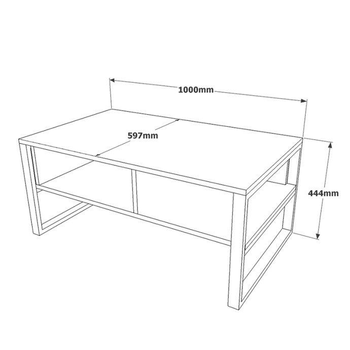 HONORA ΤΡΑΠΕΖΙ ΣΑΛΟΝΙΟΥ OAK-ΜΑΥΡΟ 100X60X44,5ΕΚ