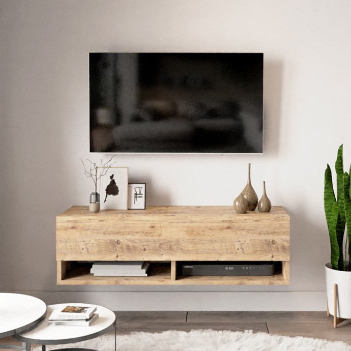 ROSCOE ΕΠΙΠΛΟ ΤΗΛΕΟΡΑΣΗΣ ΕΠΙΤΟΙΧΙΟ OAK 100X31,5X29,5ΕΚ