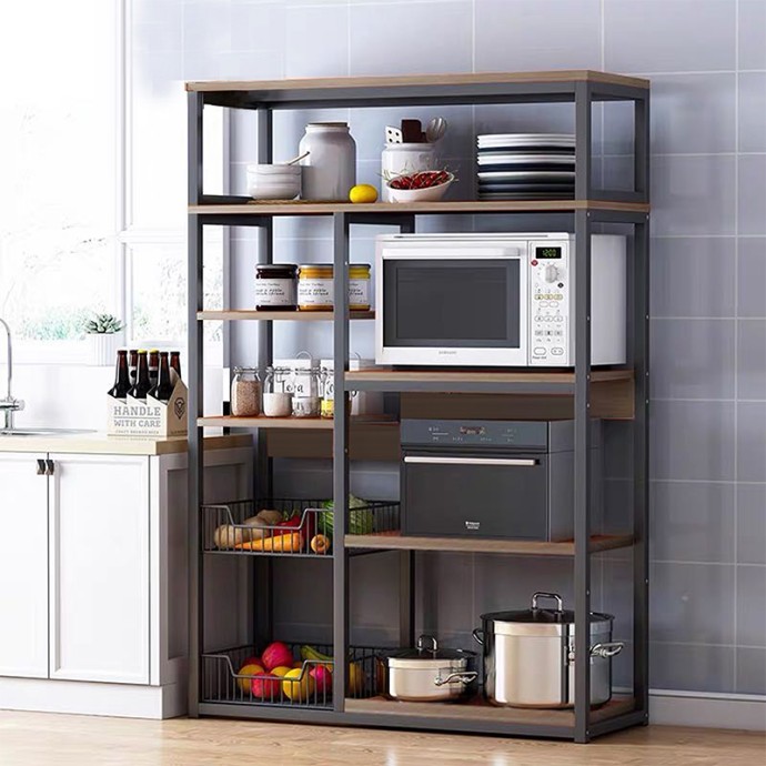 LEENA ΡΑΦΙΕΡΑ ΕΠΙΔΑΠΕΔΙΑ 80X30X142ΕΚ ΜΕΤΑΛΛΟ ΣΚΟΥΡΟ ΚΑΡΥΔΙ-ΜΑΥΡΟ 