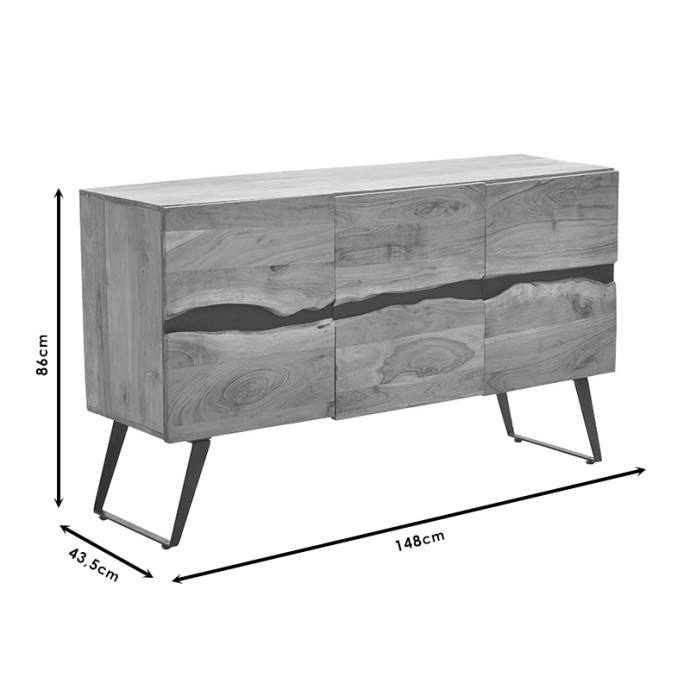 IMENA ΜΠΟΥΦΕΣ ΜΑΣΙΦ ΞΥΛΟ 4ΕΚ ΦΥΣΙΚΟ-ΜΑΥΡΟ 148X43.5X86ΕΚ