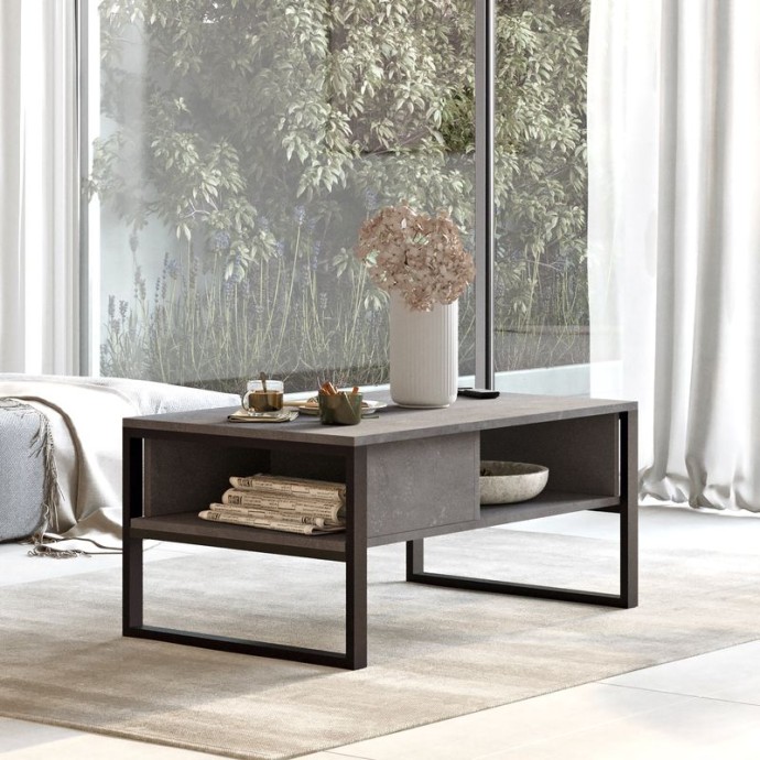HONORA ΤΡΑΠΕΖΙ ΣΑΛΟΝΙΟΥ ΑΝΘΡΑΚΙ ANTIQUE-ΜΑΥΡΟ 100X60X44.5ΕΚ