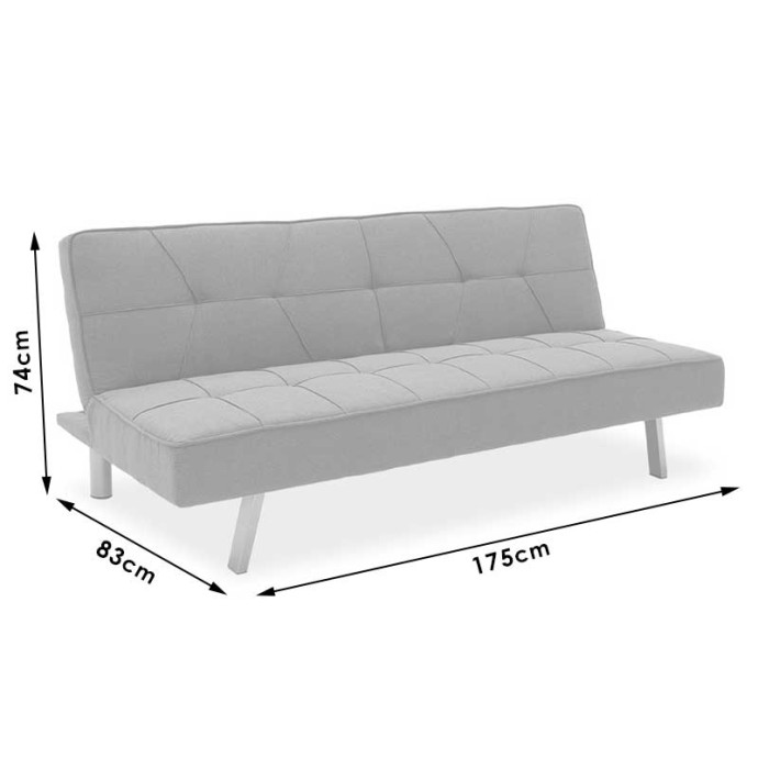 TRAVIS 3ΘΕΣΙΟΣ ΚΑΝΑΠΕΣ-ΚΡΕΒΑΤΙ 175X83X74ΕΚ ΥΦΑΣΜΑ ΓΚΡΙ 