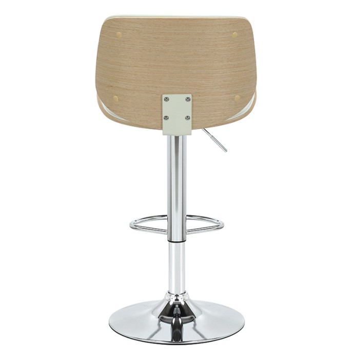 FERN ΣΚΑΜΠΟ ΜΠΑΡ ΠΤΥΣΣΟΜΕΝΟ 48X50X88/108ΕΚ PU ΛΕΥΚΟ PLYWOOD ΦΥΣΙΚΟ-ΜΕΤΑΛΛΟ ΧΡΩΜΙΟΥ 