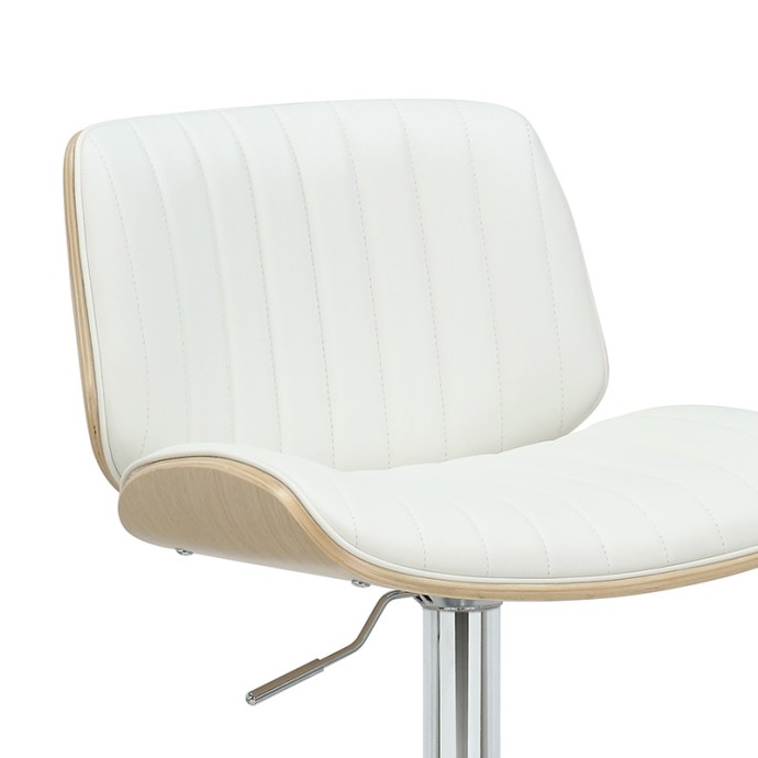FERN ΣΚΑΜΠΟ ΜΠΑΡ ΠΤΥΣΣΟΜΕΝΟ 48X50X88/108ΕΚ PU ΛΕΥΚΟ PLYWOOD ΦΥΣΙΚΟ-ΜΕΤΑΛΛΟ ΧΡΩΜΙΟΥ 