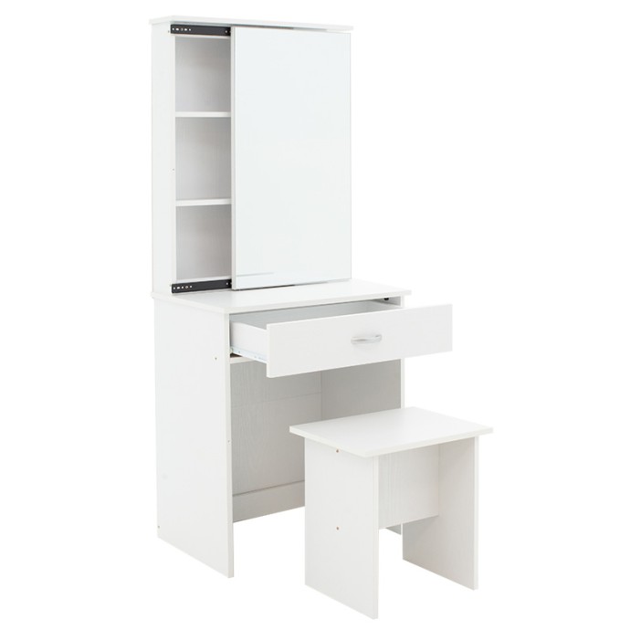 ΤΟΥΑΛΕΤΑ ΚΡΕΒΑΤΟΚΑΜΑΡΑΣ ZELIA  60x40.5x151εκ ΜΕ ΚΑΘΡΕΠΤΗ ΚΑΙ ΣΚΑΜΠΟ  ΛΕΥΚΟ 