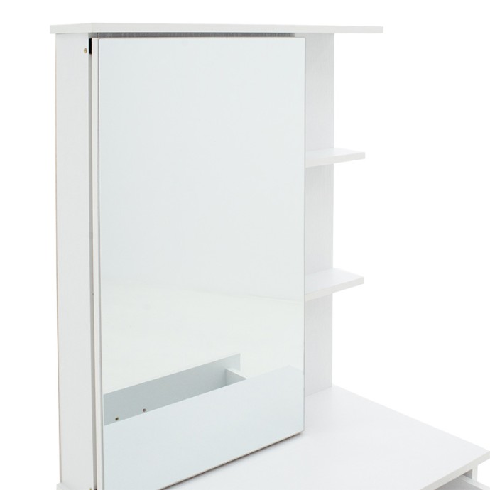 ΤΟΥΑΛΕΤΑ ΚΡΕΒΑΤΟΚΑΜΑΡΑΣ ZELIA  60x40.5x151εκ ΜΕ ΚΑΘΡΕΠΤΗ ΚΑΙ ΣΚΑΜΠΟ  ΛΕΥΚΟ 