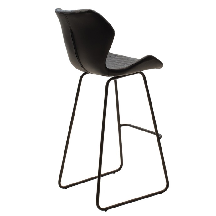 THEO ΣΚΑΜΠΟ ΜΠΑΡ 48x51xY103cm ΜΕΤΑΛΛΙΚΟ ΜΑΥΡΟ ΜΕ PU ΜΑΥΡΟ