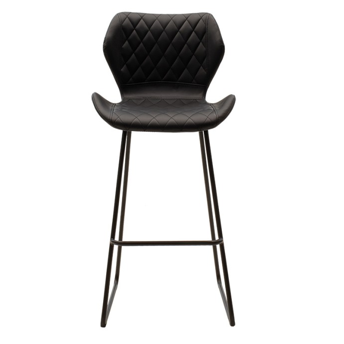 THEO ΣΚΑΜΠΟ ΜΠΑΡ 48x51xY103cm ΜΕΤΑΛΛΙΚΟ ΜΑΥΡΟ ΜΕ PU ΜΑΥΡΟ