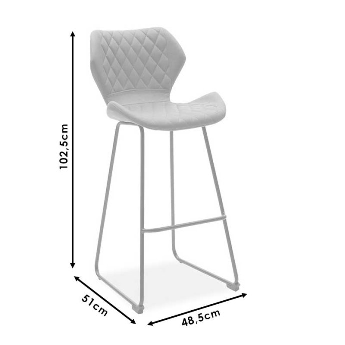 THEO ΣΚΑΜΠΟ ΜΠΑΡ 48x51xY103cm ΜΕΤΑΛΛΙΚΟ ΜΑΥΡΟ ΜΕ PU ΜΑΥΡΟ