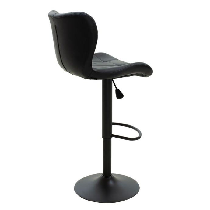 COOZY ΣΚΑΜΠΟ ΜΠΑΡ ΠΤΥΣΣΟΜΕΝΟ 46x47x90/111cm ΜΕΤΑΛΛΙΚΟ ΜΑΥΡΟ ΜΑΤ ΜΕ PU ΧΡΩΜΑ ΜΑΥΡΟ