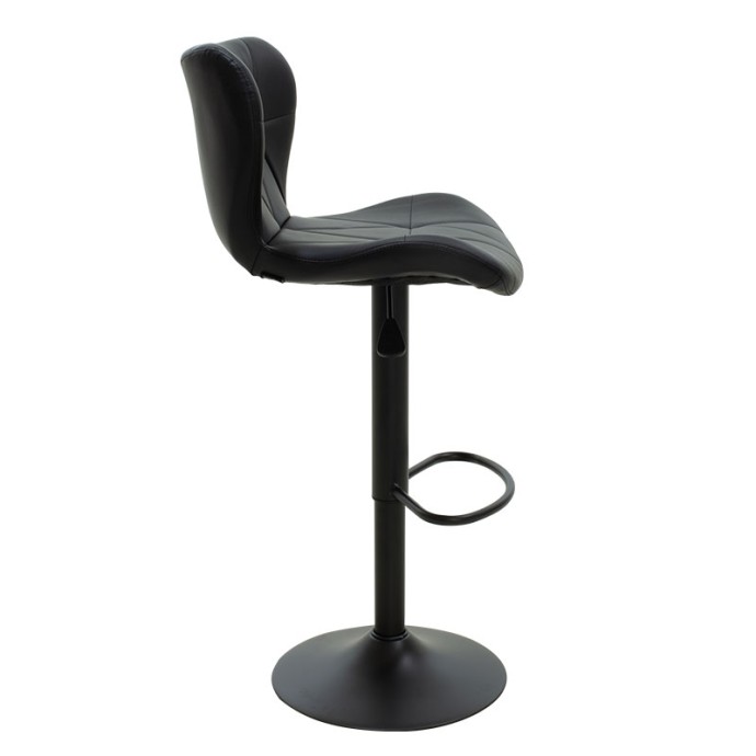 COOZY ΣΚΑΜΠΟ ΜΠΑΡ ΠΤΥΣΣΟΜΕΝΟ 46x47x90/111cm ΜΕΤΑΛΛΙΚΟ ΜΑΥΡΟ ΜΑΤ ΜΕ PU ΧΡΩΜΑ ΜΑΥΡΟ