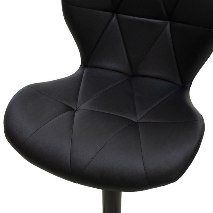 COOZY ΣΚΑΜΠΟ ΜΠΑΡ ΠΤΥΣΣΟΜΕΝΟ 46x47x90/111cm ΜΕΤΑΛΛΙΚΟ ΜΑΥΡΟ ΜΑΤ ΜΕ PU ΧΡΩΜΑ ΜΑΥΡΟ